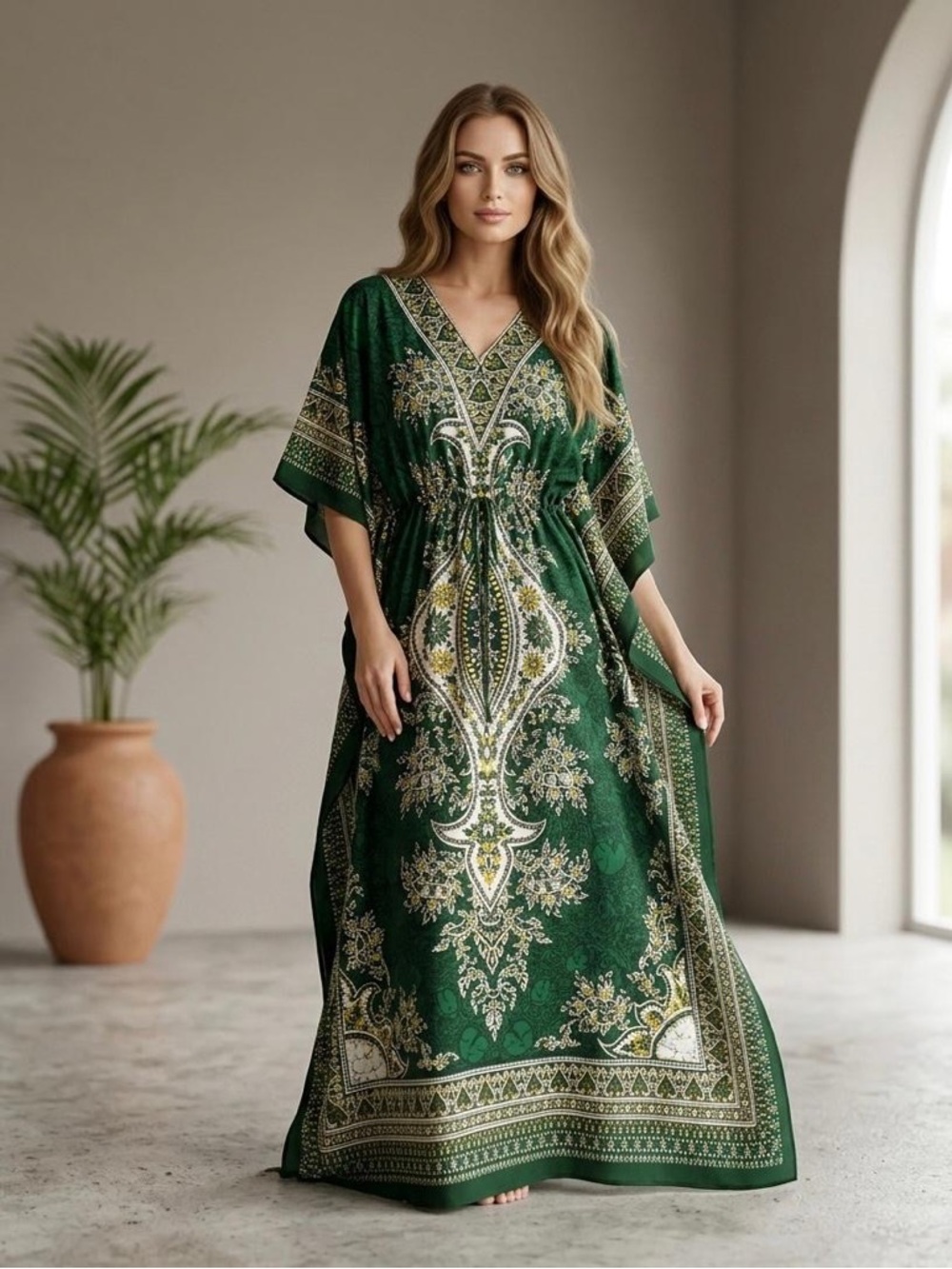 African summer kaftan maxi dress